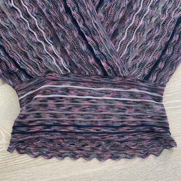 Laundry by Shelli Segal | Pink Black White Crochet Sheer Sweater No Tags - Picture 3 of 4